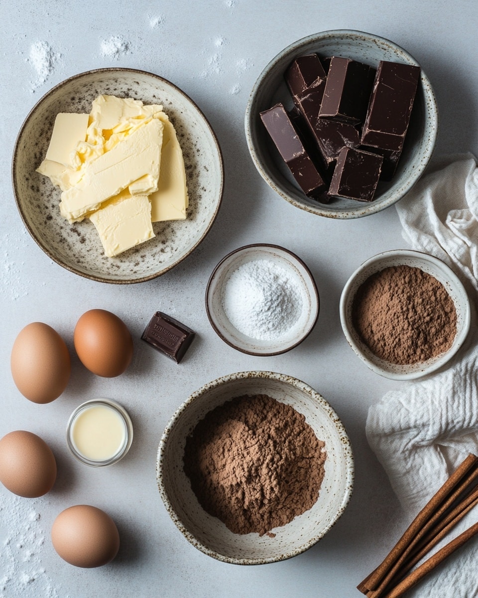 The image shows a stack of two round chocolate cookies with a shiny, smooth, thick layer of chocolate glaze on top, sitting on a sheet of tan parchment paper over a white marbled surface. One cookie leans against the stack and has a bite taken out, revealing a soft, dense inside with a slightly crumbly texture. In the background, several more chocolate cookies with the same glossy glaze lay flat. A small part of a white and green cloth is visible on the left side. photo taken with an iphone --ar 4:5 --v 7