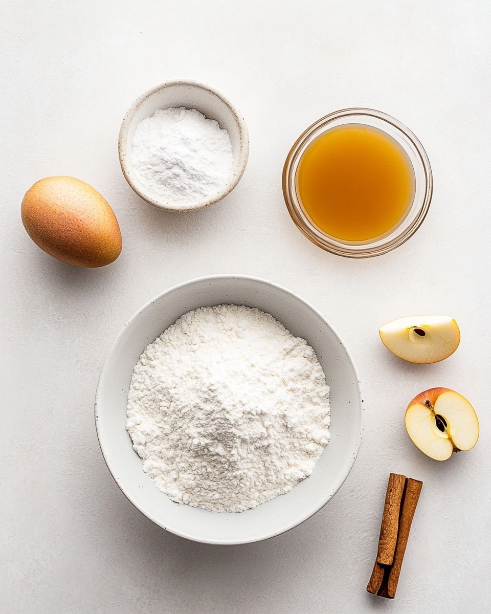 A white plate holds a pile of golden-brown fried dough balls covered with a shiny light caramel sauce dripping down their sides. The dough balls have a rough, crispy texture with some pieces showing a soft, moist inside. The plate sits on a round dark brown wooden tray, all placed on a white marbled surface. In the background, there are two blurred whole apples and another plate with more fried dough balls. The lighting highlights the glossy sauce and crispy edges, making the dish look warm and tempting. photo taken with an iphone --ar 4:5 --v 7