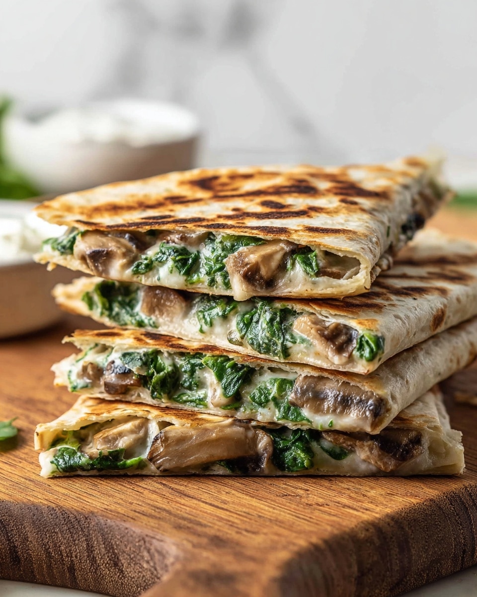 Spinach and Mushroom Quesadillas Recipe