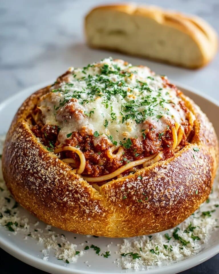 Spaghetti with Garlic Parmesan Bread Recipe