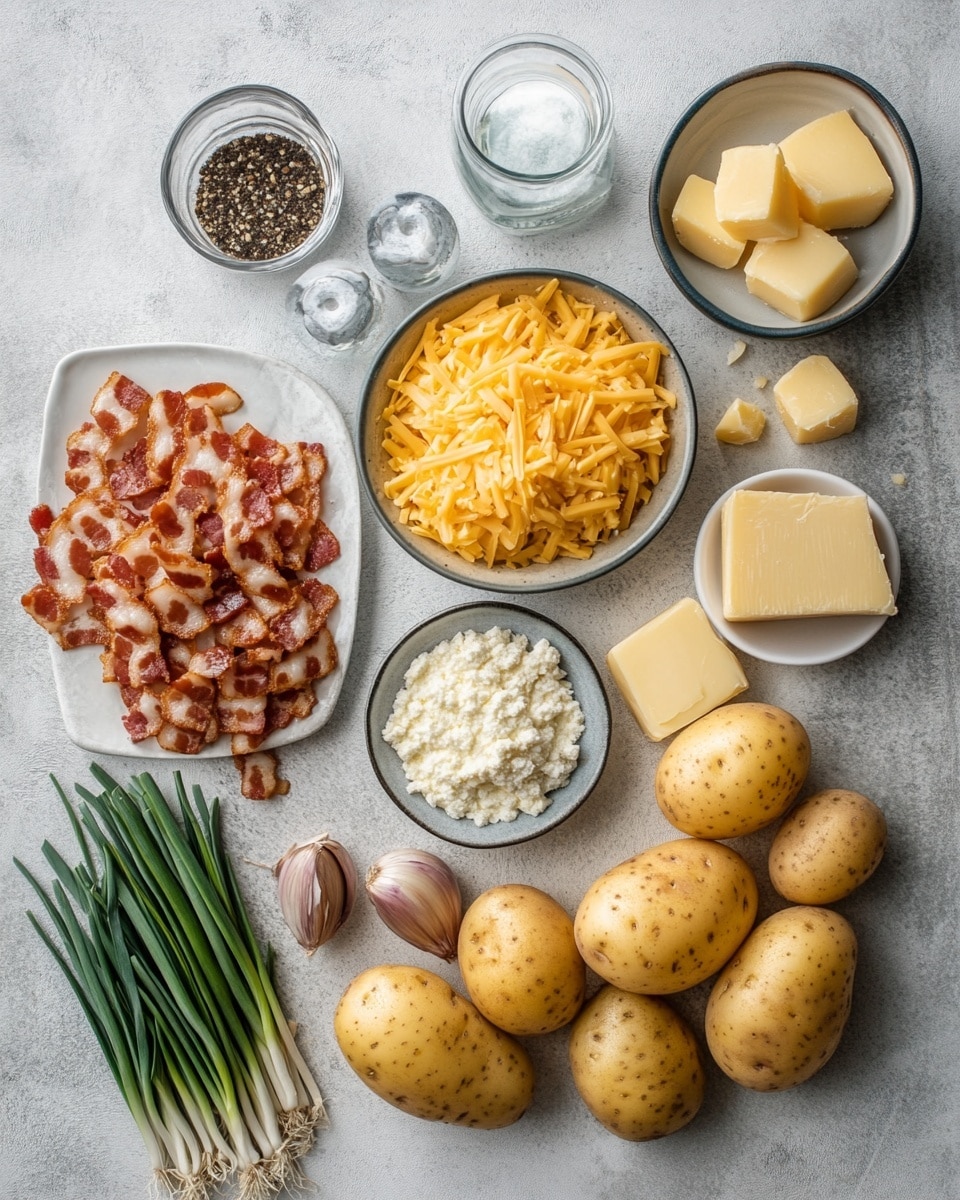 A white bowl filled with thick creamy soup showing soft chunks of potatoes as the first layer, covered by a smooth pale yellow soup base. On top, there are thin strips of bright orange cheddar cheese scattered with small pieces of crispy browned bacon and fresh green parsley leaves. The bowl is placed on a light beige cloth, all set on a white marbled surface with blurred fresh green herbs in the background. photo taken with an iphone --ar 4:5 --v 7