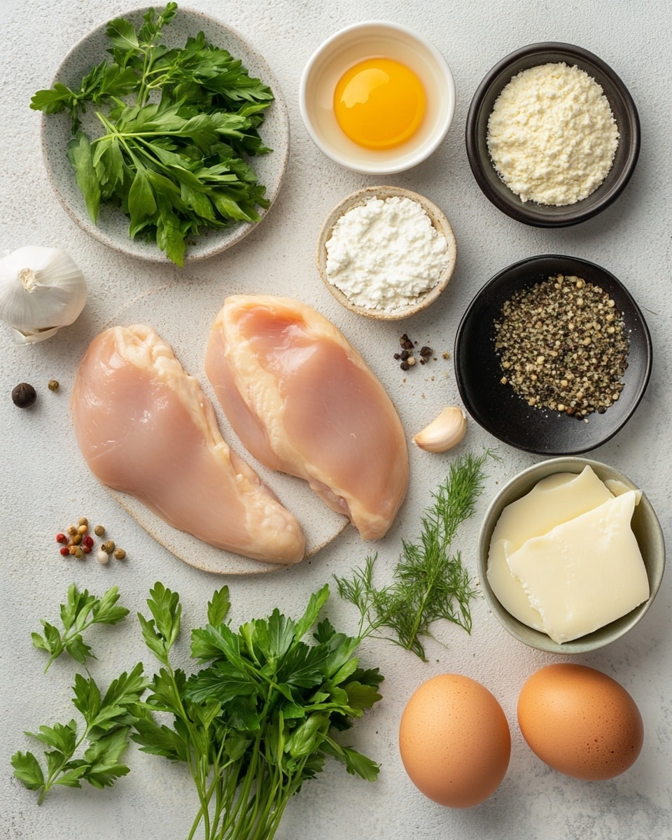 A white plate with a raised dotted edge holds three browned fritters with a golden, slightly crispy texture and green herb bits visible inside. They are arranged over two bright green lettuce leaves. Next to the fritters, there is a dollop of light orange creamy sauce topped with small chopped green herbs. The plate is placed on a green and white checkered cloth over a white marbled surface. Photo taken with an iphone --ar 4:5 --v 7