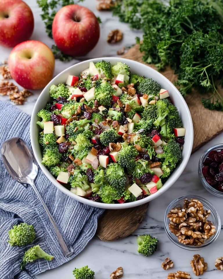 Broccoli Salad with Apples, Cranberries, and Walnuts Recipe