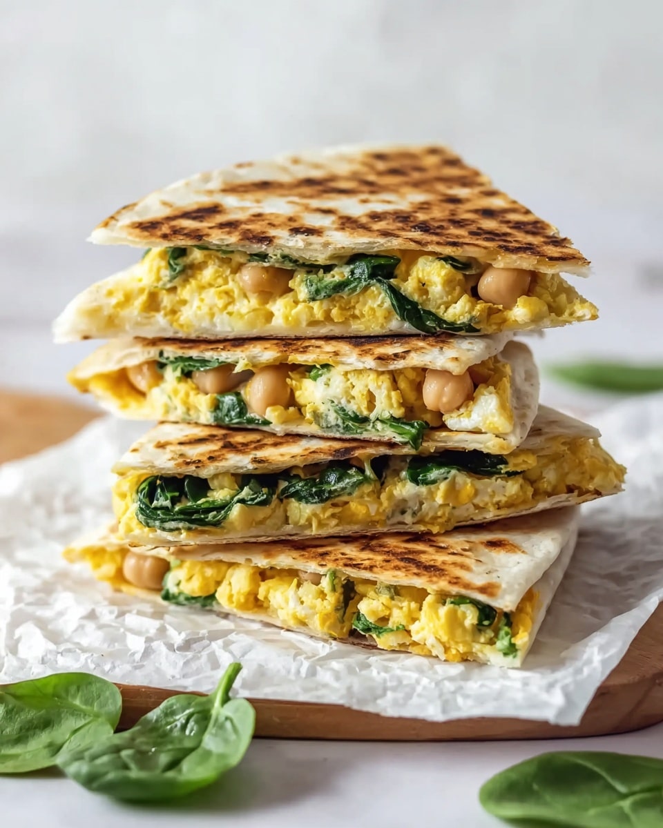 Healthy Spinach Bean Breakfast Quesadilla Recipe