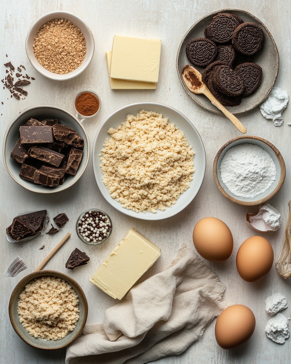 There are seven small round yellow desserts with a smooth top layer, each placed on a wooden board. Each dessert has a small nest of light brown toasted shredded topping at the center, and three small colorful speckled eggs in blue, pink, yellow, and pastel shades arranged on the nest. The desserts have a slightly rough edge around the sides. The wooden board is set on a white marbled surface with a light blue and white checkered cloth partly visible on the right side. Photo taken with an iphone --ar 4:5 --v 7
