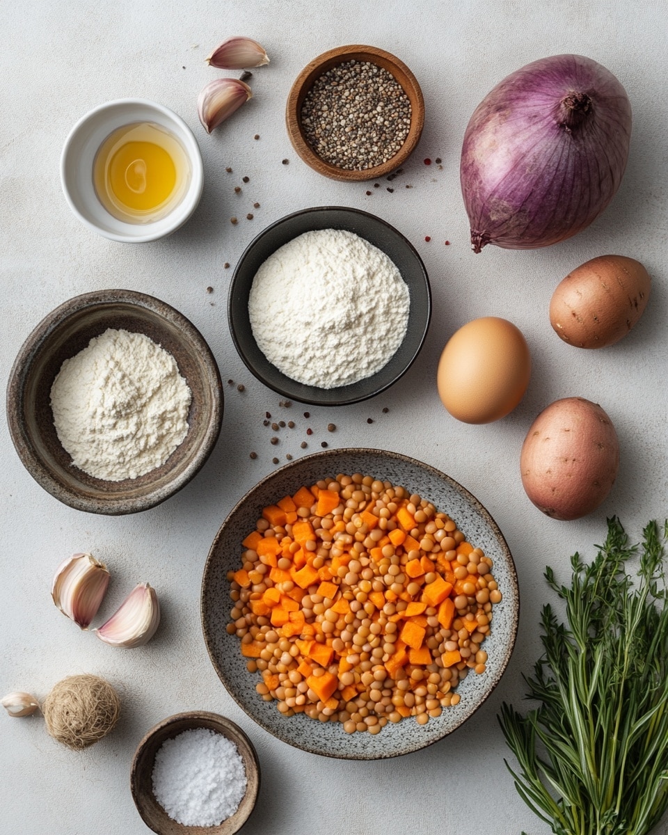 The image shows a white plate with blue floral patterns filled with seven round, golden-brown lentil patties. Each patty has a crispy, slightly darker browned surface with small visible lentil pieces and small green chopped herbs sprinkled on top. The patties are stacked and overlapped closely, covering most of the plate. A few green herb leaves sit on the edge of the plate. The plate rests on a white marbled surface with a blue cloth partially visible near the top right corner. photo taken with an iphone --ar 4:5 --v 7