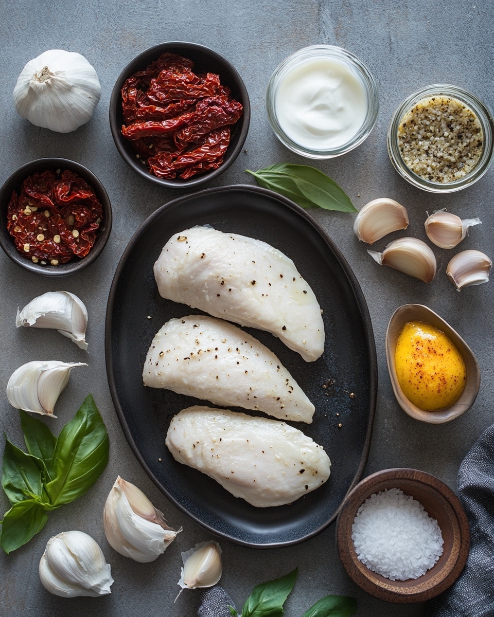 Two bowls of food sit on a white marbled surface. Each bowl has a large, reddish-orange sauce-covered piece of chicken on top, sprinkled with small green herb pieces. Underneath, there are white gnocchi pieces coated lightly in the same sauce, which looks creamy and slightly thick. One bowl has a gold fork resting inside, and nearby is a blue and white checkered cloth with a gold fork on top. The bowls are white with a slight brown rim around the edge. Photo taken with an iphone --ar 4:5 --v 7