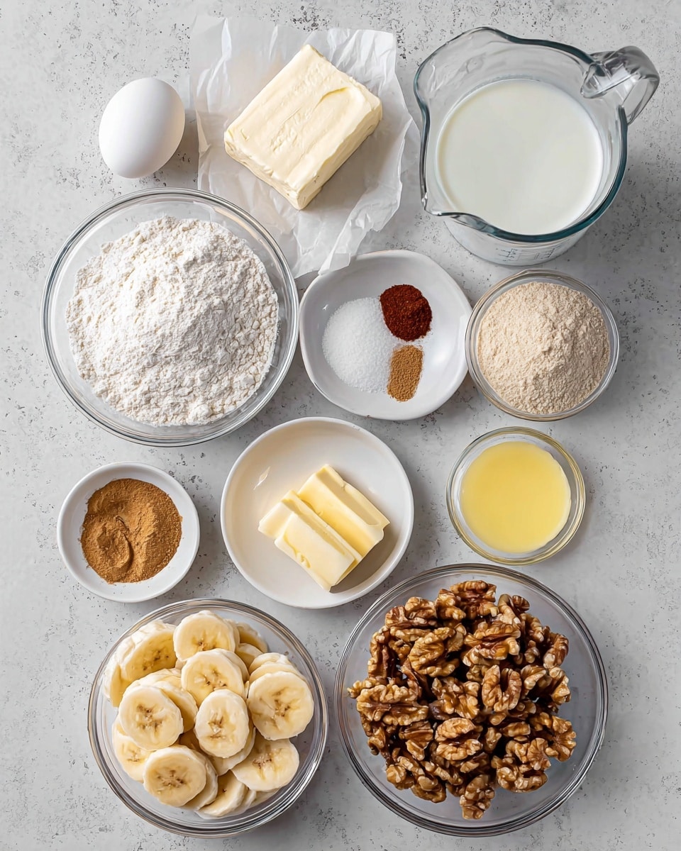 A single thick piece of soft brown cake is placed in the middle of a white plate with dark brown syrup poured over and around it. On top of the cake, there are four round slices of yellow banana, each shiny with syrup. The syrup looks sticky and glossy, covering parts of the cake and banana slices. The plate sits on a white marbled surface, creating a clean and bright background. photo taken with an iphone --ar 4:5 --v 7