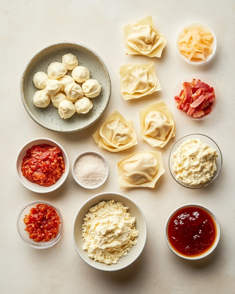 Small white filo cups are filled with a creamy, light orange mixture that has chunks of red and pale yellow ingredients inside. The filo cups have a crispy, layered texture with golden-brown edges that look thin and flaky. The creamy filling sits in the center of each cup, slightly spilling over the edges in some places. They are arranged closely together on a white marbled surface, filling the frame in neat rows. Photo taken with an iphone --ar 4:5 --v 7