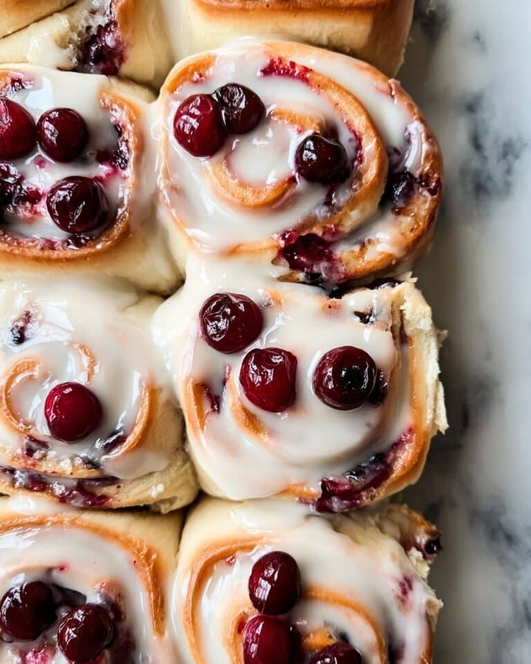 Cherry Pie Cinnamon Rolls with Brown Sugar Filling and Pie Crumble Topping Recipe