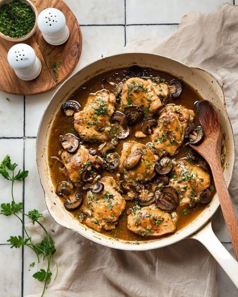 Skillet Chicken and Mushroom Wine Sauce Recipe