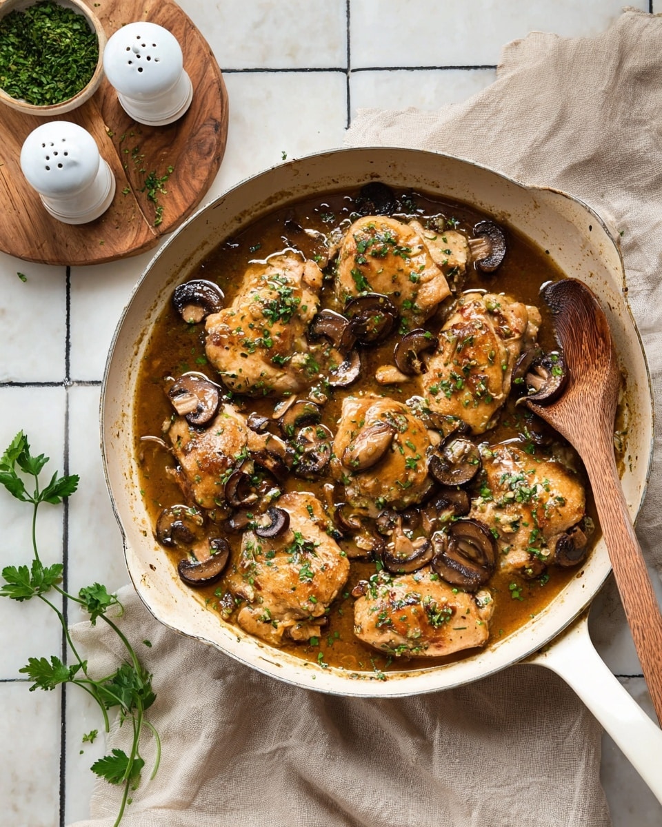 Skillet Chicken and Mushroom Wine Sauce Recipe
