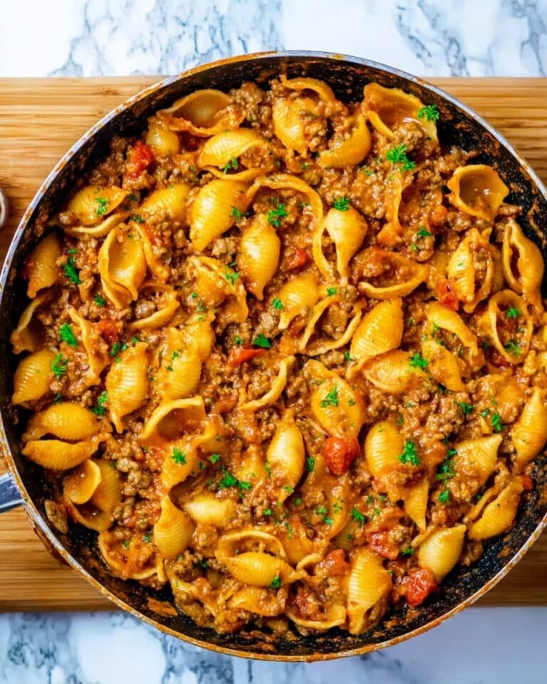 Creamy Beef and Shells Pasta Bake Recipe