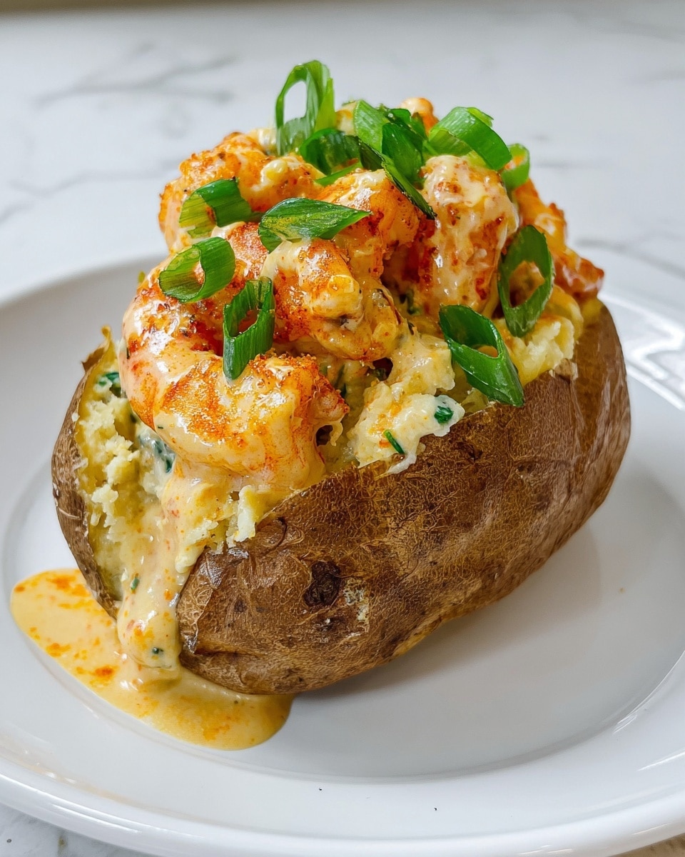 Shrimp Baked Potatoes with Creamy Cajun Sauce Recipe