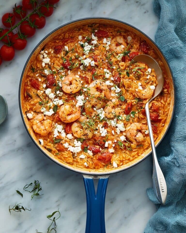 Shrimp Orzo With Feta and Tomatoes Recipe