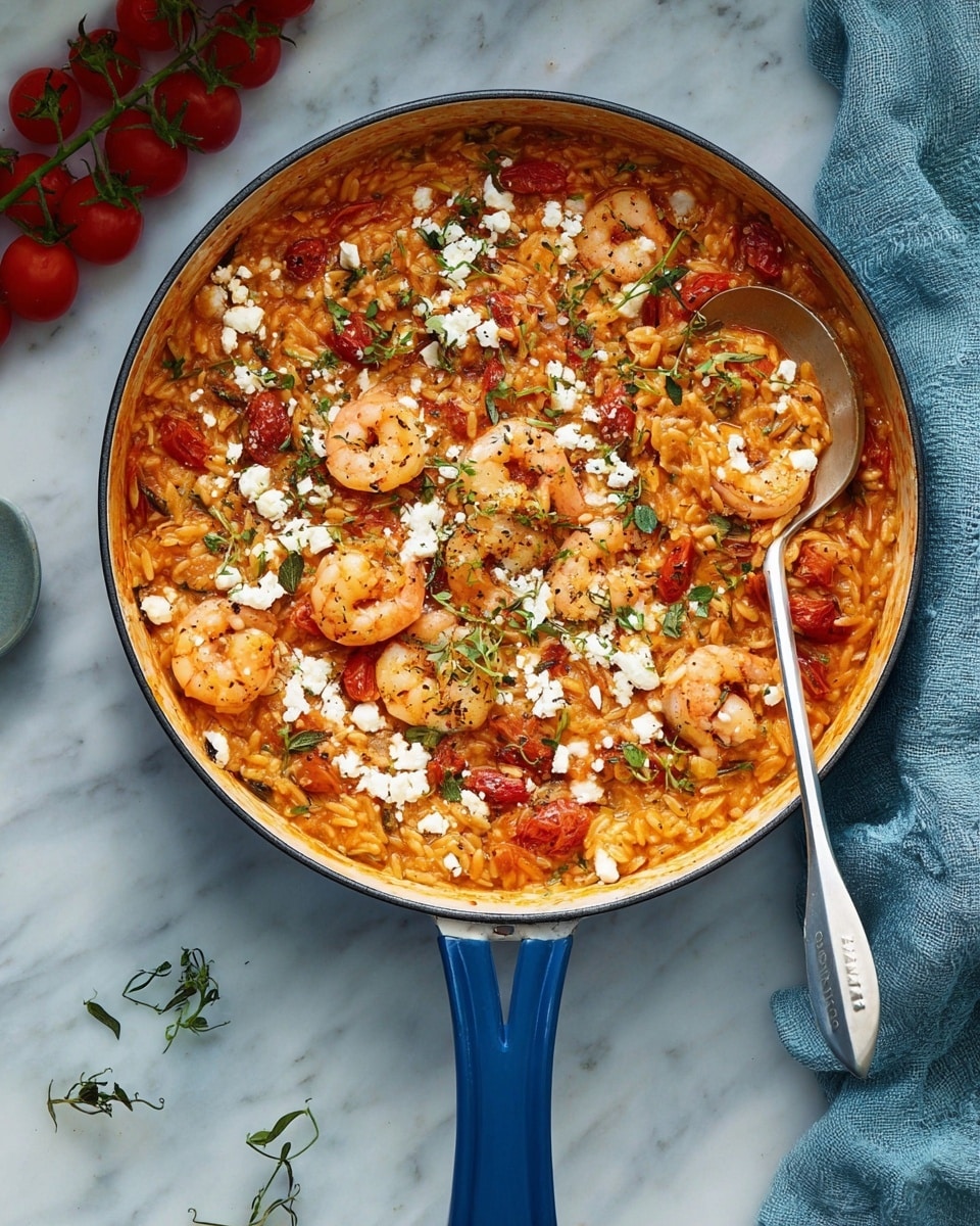 Shrimp Orzo With Feta and Tomatoes Recipe
