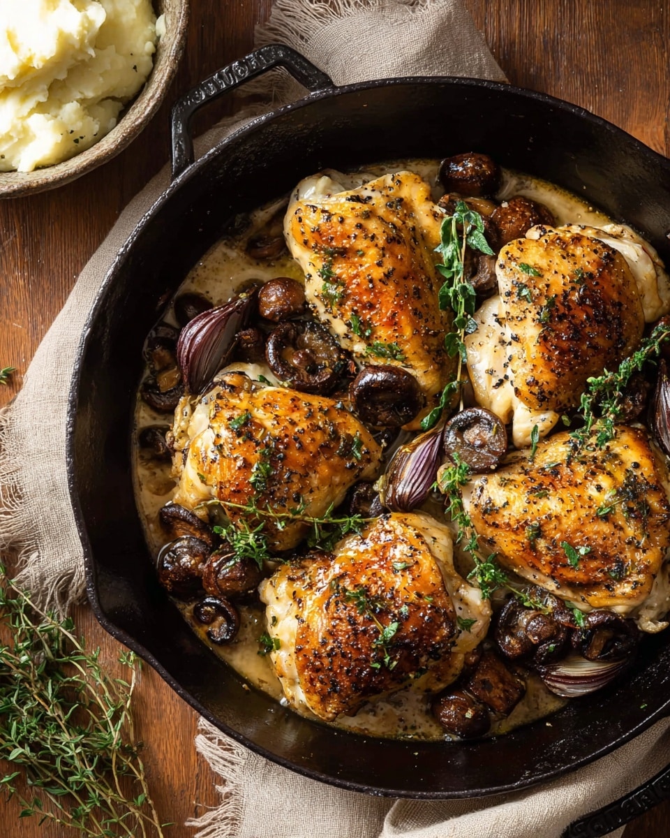 Herbed Ricotta Stuffed Chicken in Cider Pan Sauce with Mashed Cauliflower Recipe