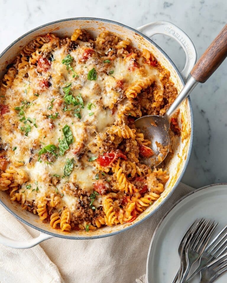 Cheesy Ground Beef Skillet Pasta Recipe