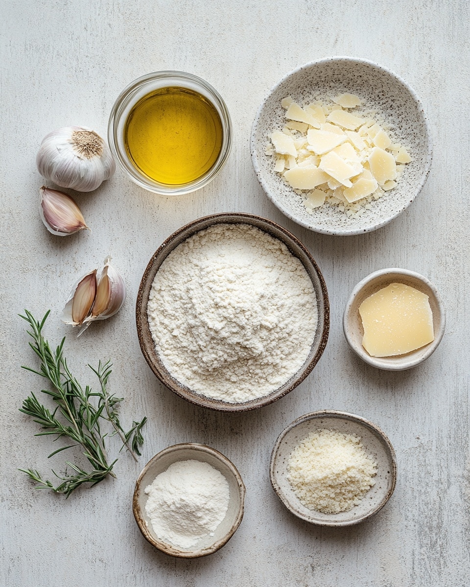 The image shows a thick, square-cut flatbread with a golden-brown and slightly crispy top layer that is lifted in the foreground. The top has rough, uneven patches of melted cheese mixed with small green herb pieces, possibly rosemary, and coarse sea salt sprinkled across. The bread’s inside looks soft, white, and fluffy, contrasting the crunchy top. The flatbread is placed on light brown parchment paper, which rests on a white marbled surface. Photo taken with an iphone --ar 4:5 --v 7