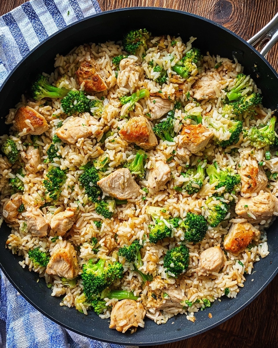 Cheesy Broccoli and Chicken Rice Skillet Recipe