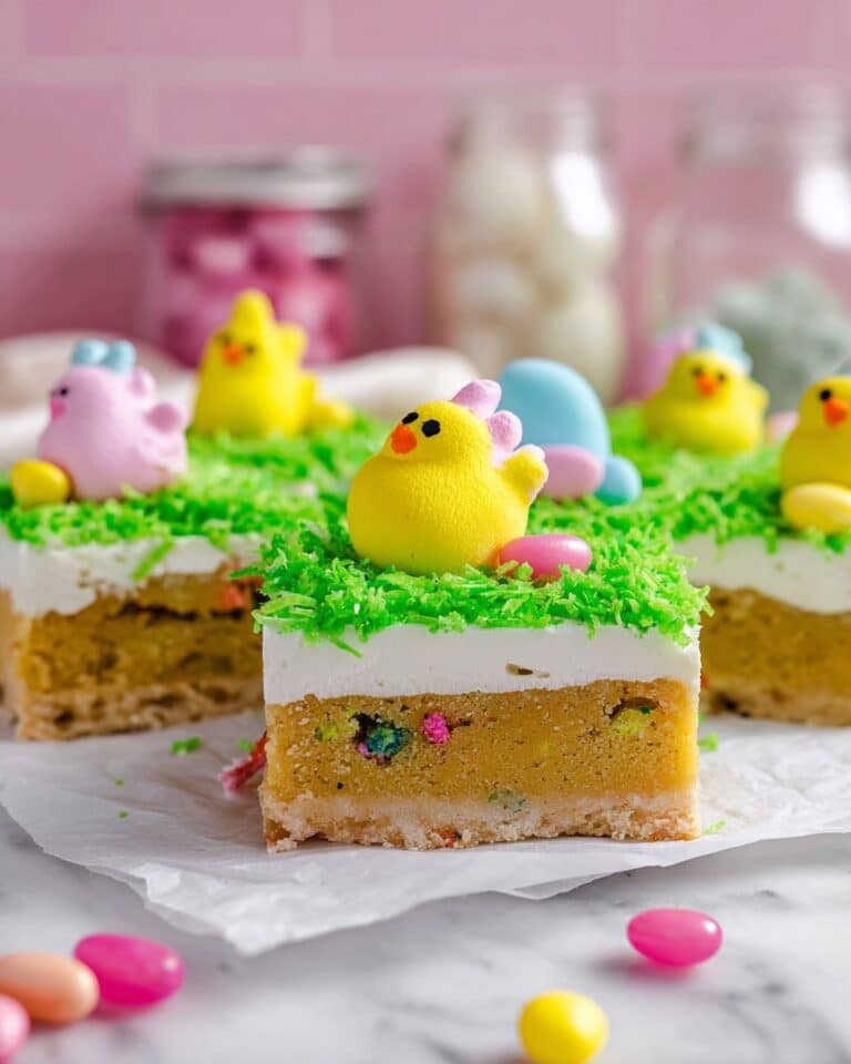 Easter Sugar Cookie Bars with Coconut Frosting and Festive Toppings Recipe