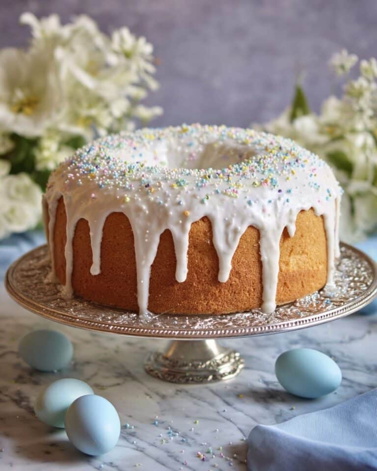 Easter Cake with Lemon Icing and Sprinkles Recipe