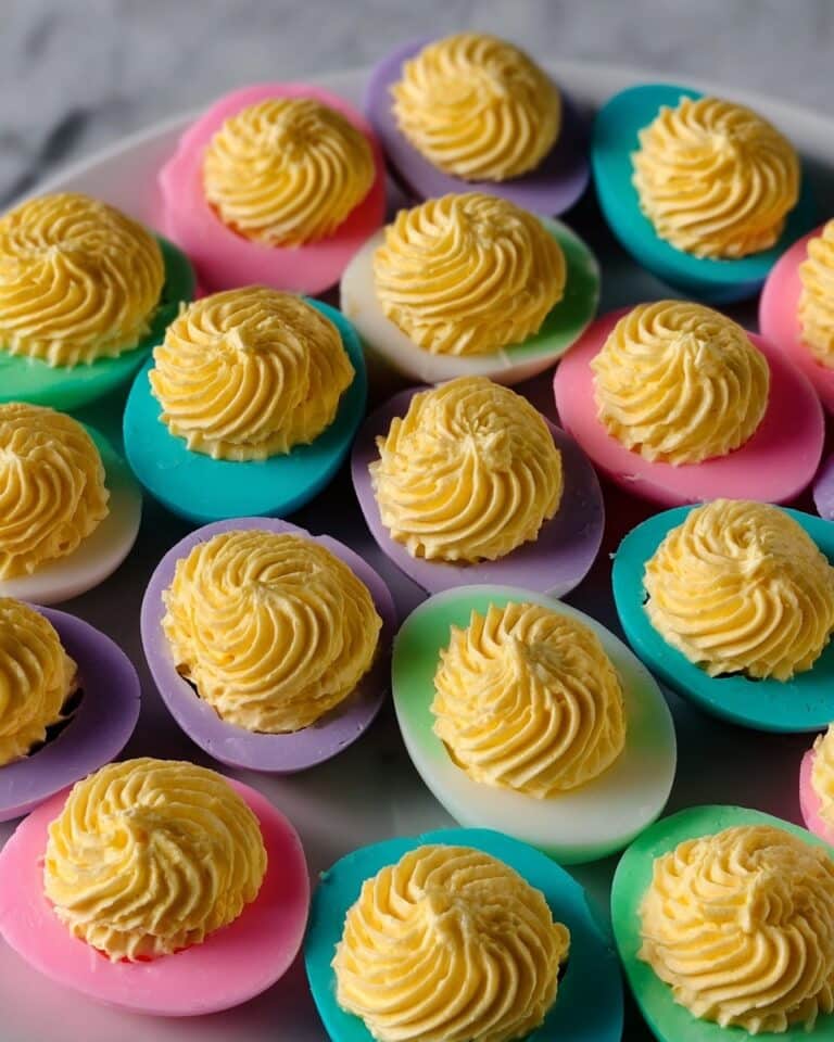 Easter Deviled Eggs with Colorful Dye-Hardboiled Egg Whites Recipe