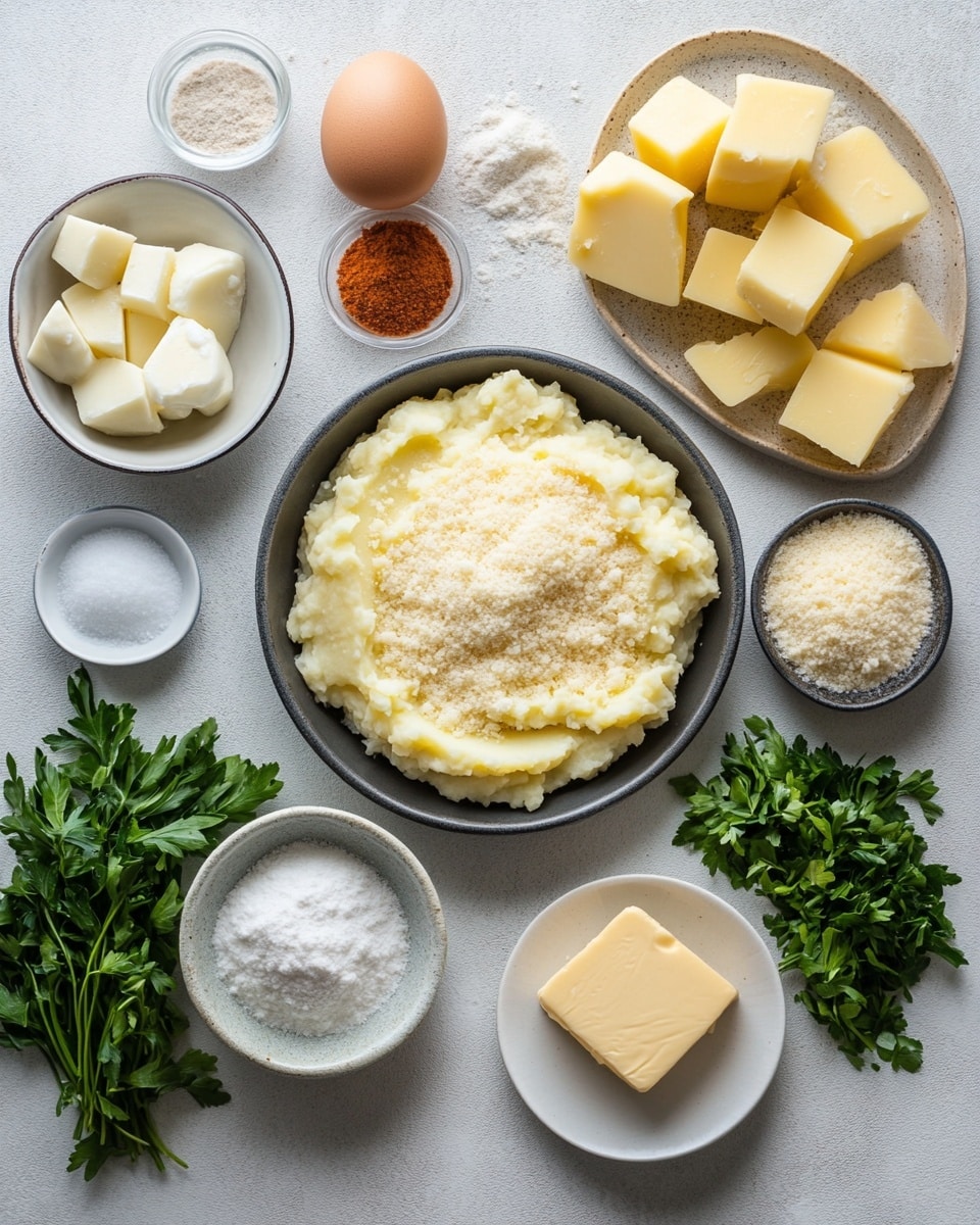 A white bowl filled with about ten round, golden-brown fried balls covered in crispy breadcrumbs, each sprinkled with small green herb pieces on top. The balls are closely packed, creating a layered pile with some pieces showing soft white interiors where the coating is broken. The bowl sits on a wooden surface with a few scattered green herbs around it. photo taken with an iphone --ar 4:5 --v 7