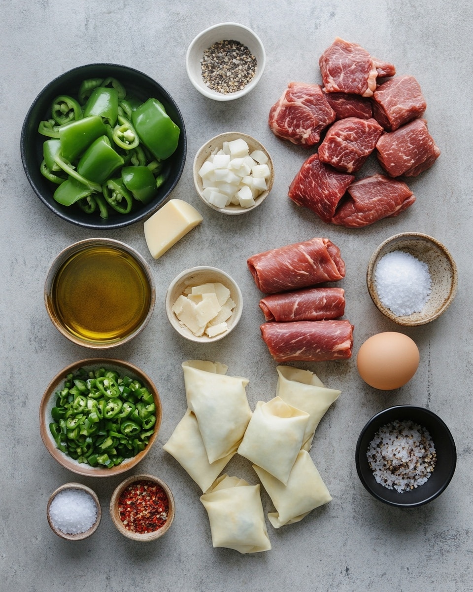A black round bowl holds several golden-brown crunchy egg rolls with a few sprinkled green herb pieces on top; some of the egg rolls are whole while two show the inside filled with light brown meat and green vegetable pieces; a small round white bowl filled with creamy white sauce with green herbs is placed in the center of the bowl; this all rests on a white marbled surface photo taken with an iphone --ar 4:5 --v 7