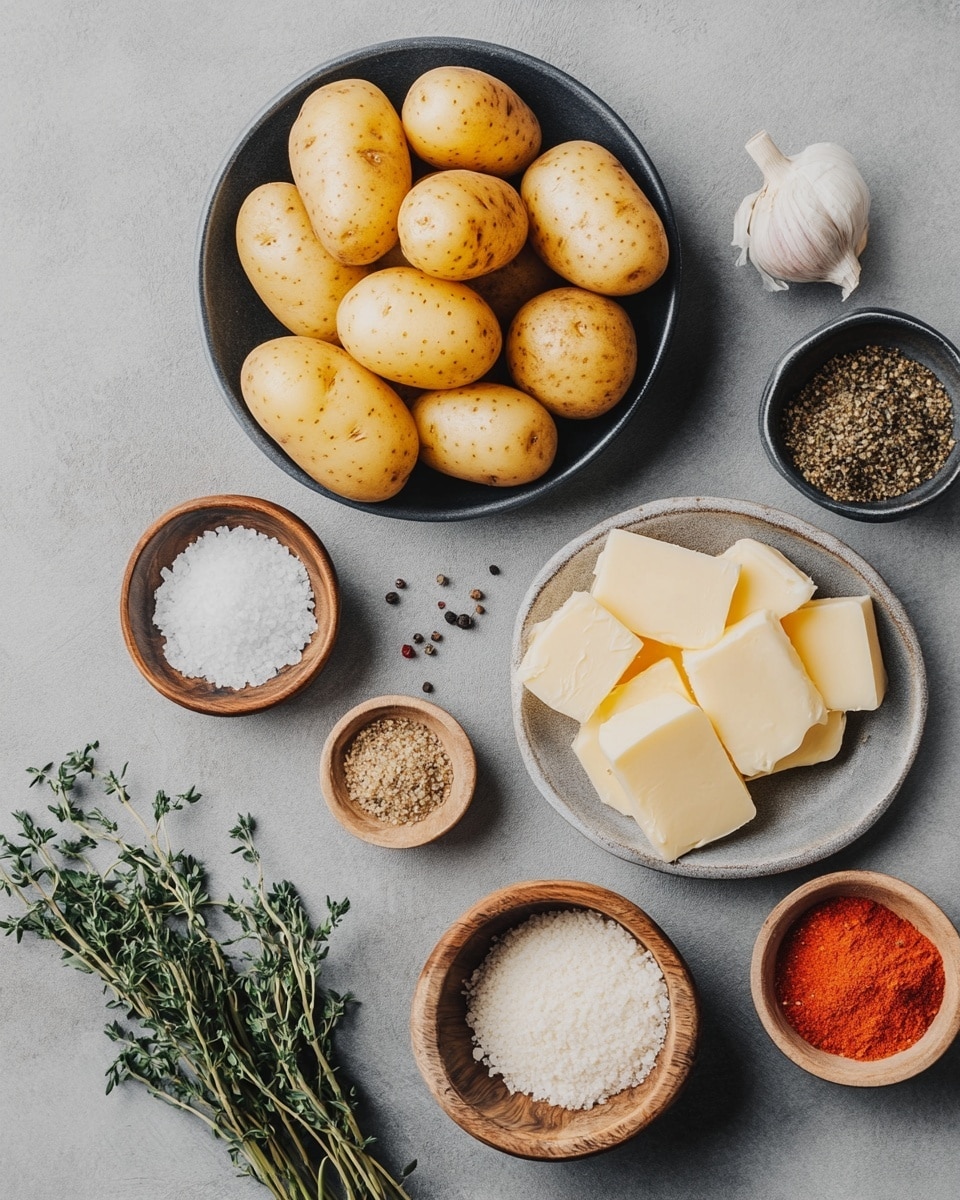 Several pieces of golden-brown roasted potatoes are arranged on crinkled white parchment paper over a white marbled texture background. Each potato piece is sliced thinly in a layered, fan-like pattern, with visible ridges on the surface, showing a slightly crispy, caramelized texture with some dark seasoning spots. The potatoes are sprinkled with coarse salt flakes and fresh green parsley leaves, adding contrast to the warm orange-yellow tones. The overall look is warm and inviting with a rustic finish, with the layers clearly visible and the crispy edges standing out photo taken with an iphone --ar 4:5 --v 7