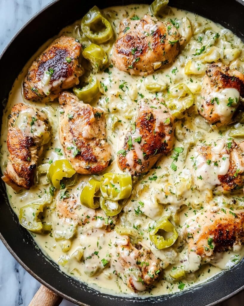 Creamy Pepperoncini Chicken Skillet Recipe