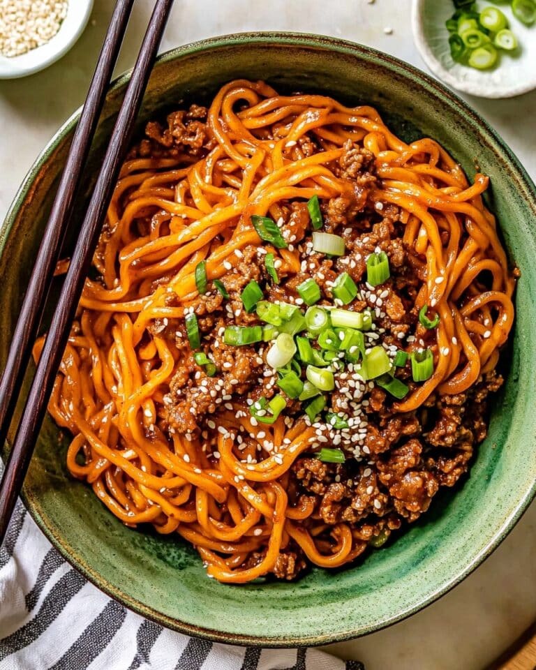 Mongolian Ground Beef Noodles Recipe
