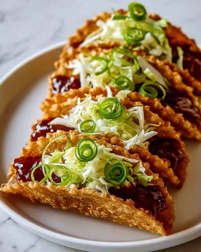Crispy Chicken Wonton Tacos with Teriyaki Glaze Recipe