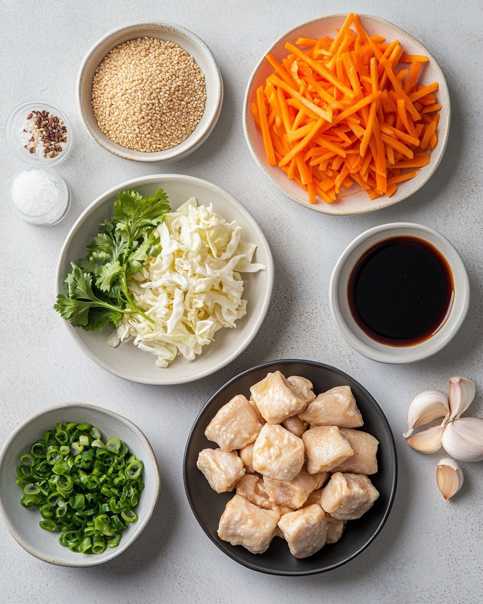 Four crispy, golden brown taco shells are arranged side by side on a white plate. Each shell is filled with a dark, shiny sauce-coated filling that looks tender and rich. On top of the filling, there is a layer of finely shredded white cabbage, adding a light, crunchy texture. The tacos are finished with thin slices of bright green spring onions scattered on top, giving a fresh contrast. The plate sits on a white marbled surface, and the light in the image comes from the side, highlighting the textures and colors of the tacos clearly. photo taken with an iphone --ar 4:5 --v 7