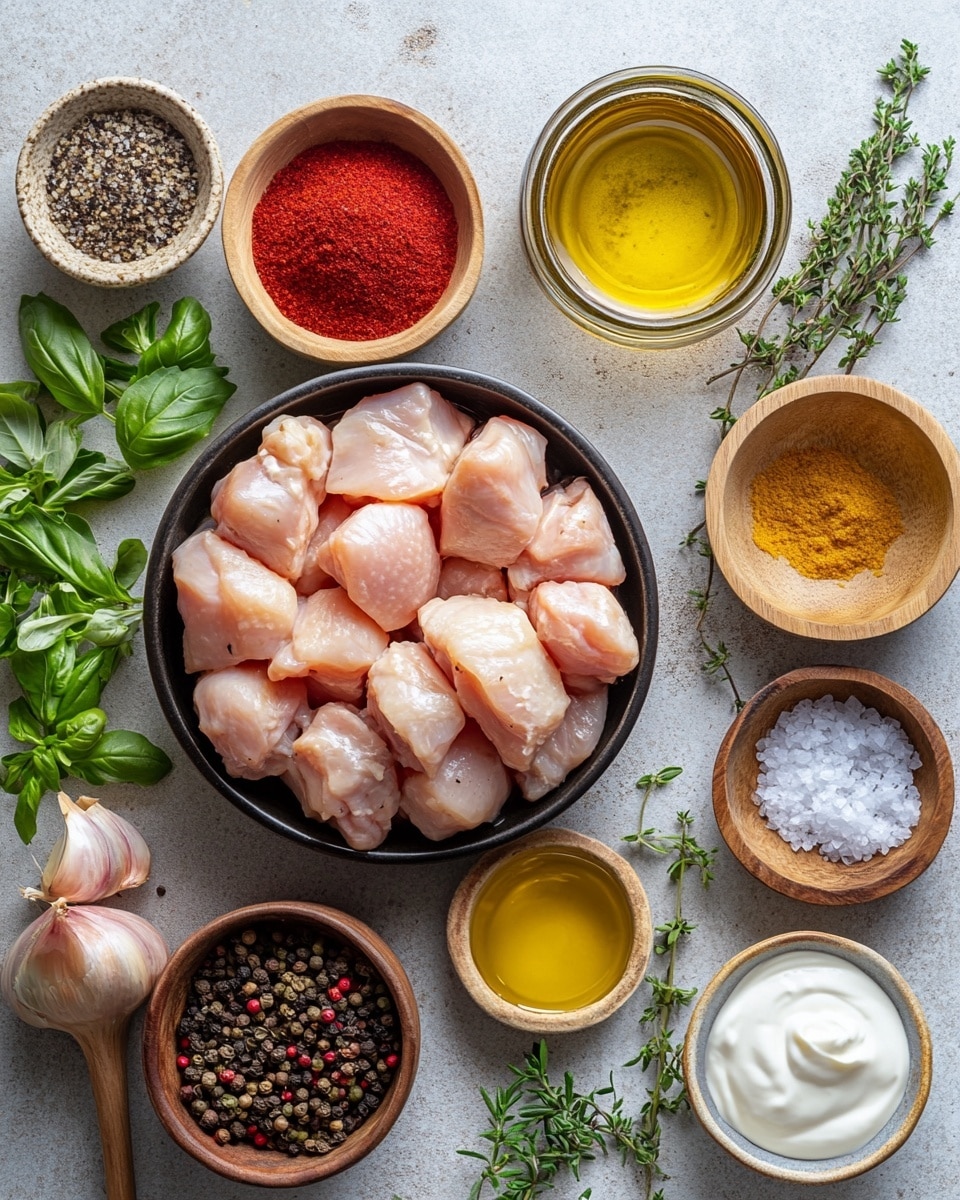 The image shows a white plate filled with several chunks of brown stewed chicken in a thick reddish-brown sauce, garnished with green chopped herbs scattered on top. On the upper left side of the plate, there are two large pieces of toasted bread with a golden brown, crispy texture. A woman's hand is breaking one piece of bread, dipping it slightly into the sauce. On the right side of the plate lies a silver fork partially resting in the sauce. The plate is set on a white marbled surface. photo taken with an iphone --ar 4:5 --v 7