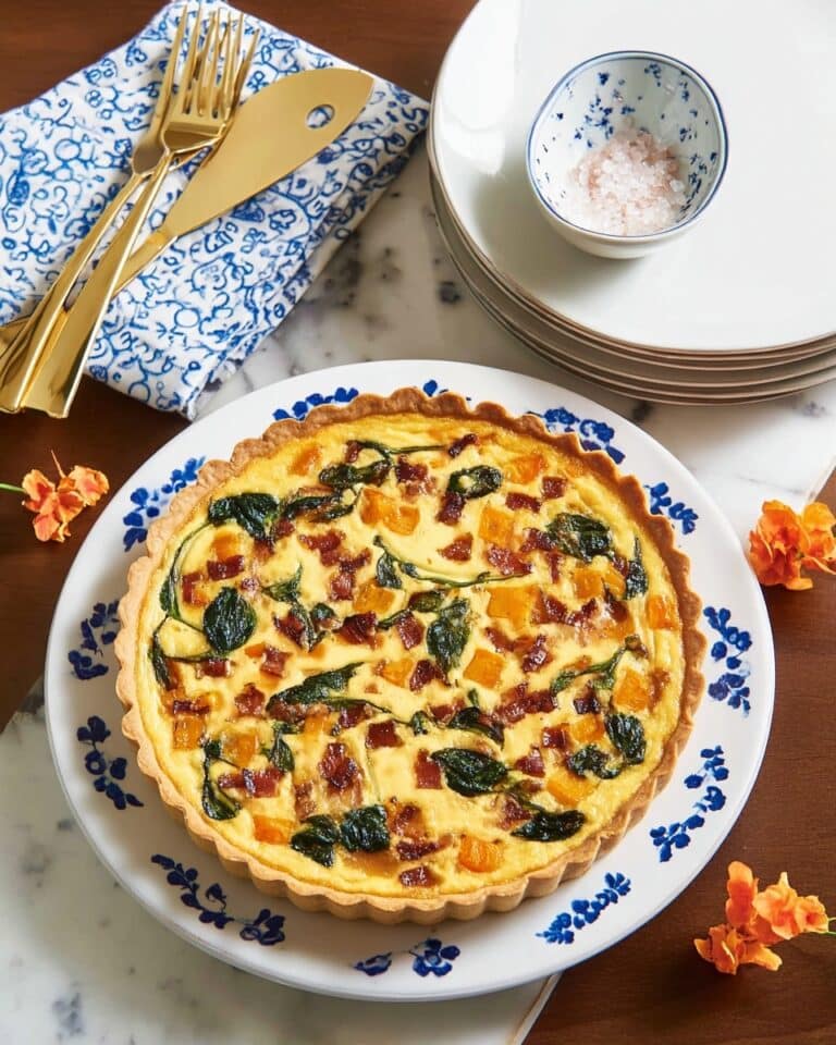 Spinach Butternut Bacon Quiche Recipe