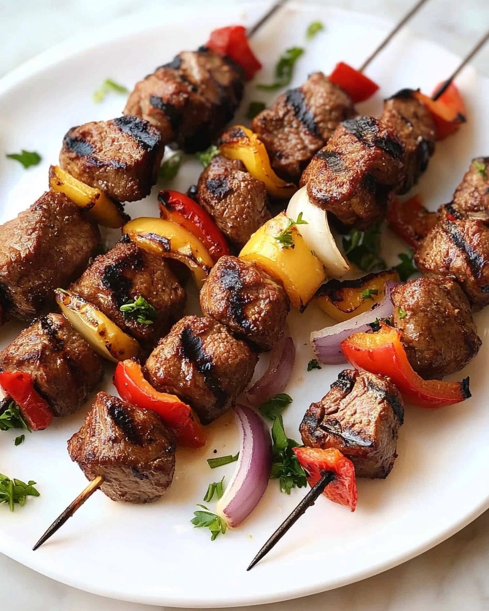 Marinated Greek Beef Souvlaki Skewers (Beef Kabobs) Recipe