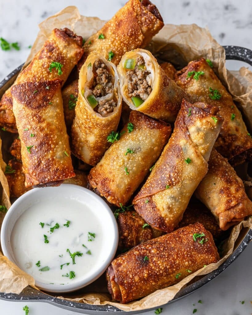 Philly Cheesesteak Egg Rolls Recipe