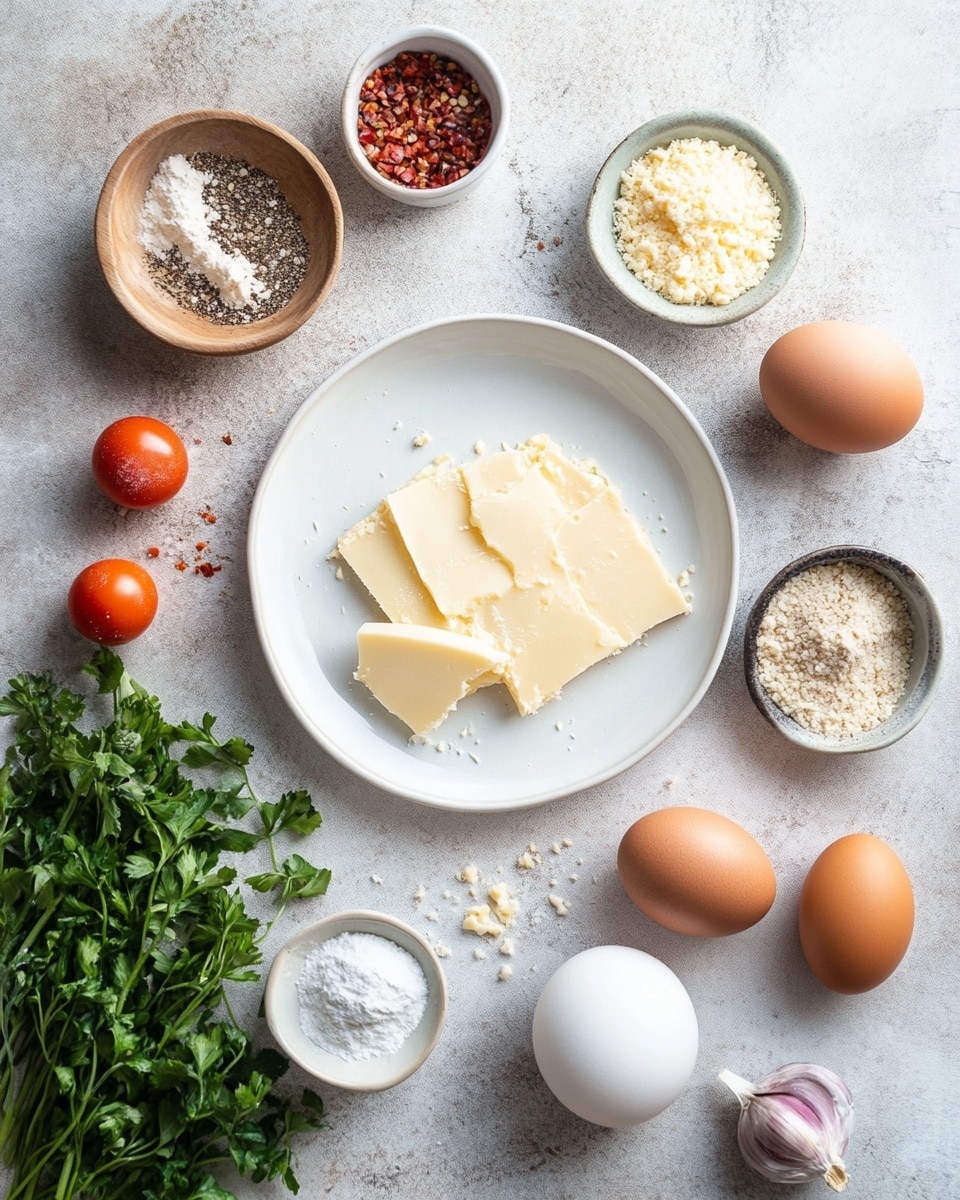 A round quiche with a golden crust sits on a white scalloped-edge plate with a thin blue rim. The quiche has three visible layers: a light golden-brown crust at the bottom, a creamy yellow egg filling in the middle, and a top layer showing scattered chunks of orange butternut squash, green spinach leaves, and small pieces of reddish-brown bacon evenly spread across. The plate is placed on a wooden surface with scattered small orange flower petals nearby. To the side, there is a stack of five white scalloped-edged plates, topped with three gold forks and blue patterned napkins, and a gold cake server rests next to a small white dish of coarse salt. photo taken with an iphone --ar 4:5 --v 7