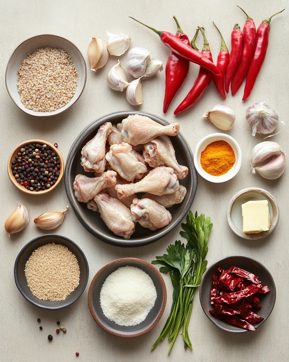 A pile of golden brown fried chicken wings sits on white crumpled paper in a white bowl, the crispy texture showing little bubbles and crunchy edges. Scattered on top are thin slices of green and red chili peppers, adding small bright green and reddish-orange pops of color. The chicken wings are unevenly stacked, showing different sizes and shapes with some darker browned spots. The bowl rests on a white marbled surface that contrasts softly with the warm tones of the chicken and chilies. photo taken with an iphone --ar 4:5 --v 7