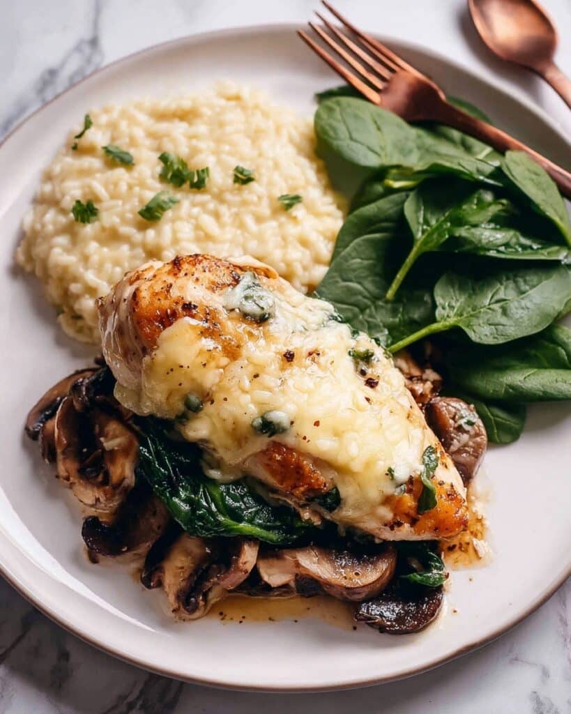 Mushroom and Spinach Stuffed Chicken Breast Recipe