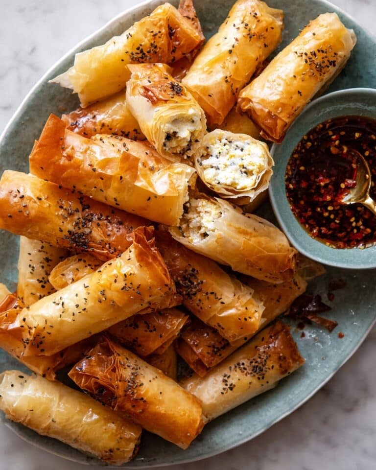 Oven Fried Feta Rolls with Chili Honey Recipe