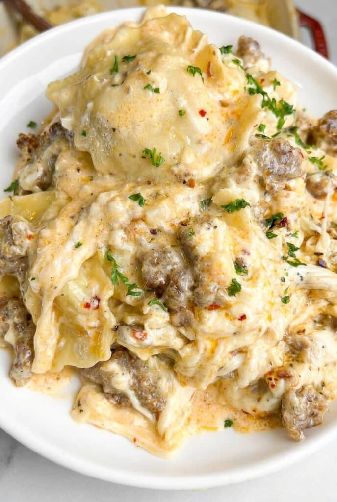 Sausage Alfredo Ravioli Lasagna Recipe