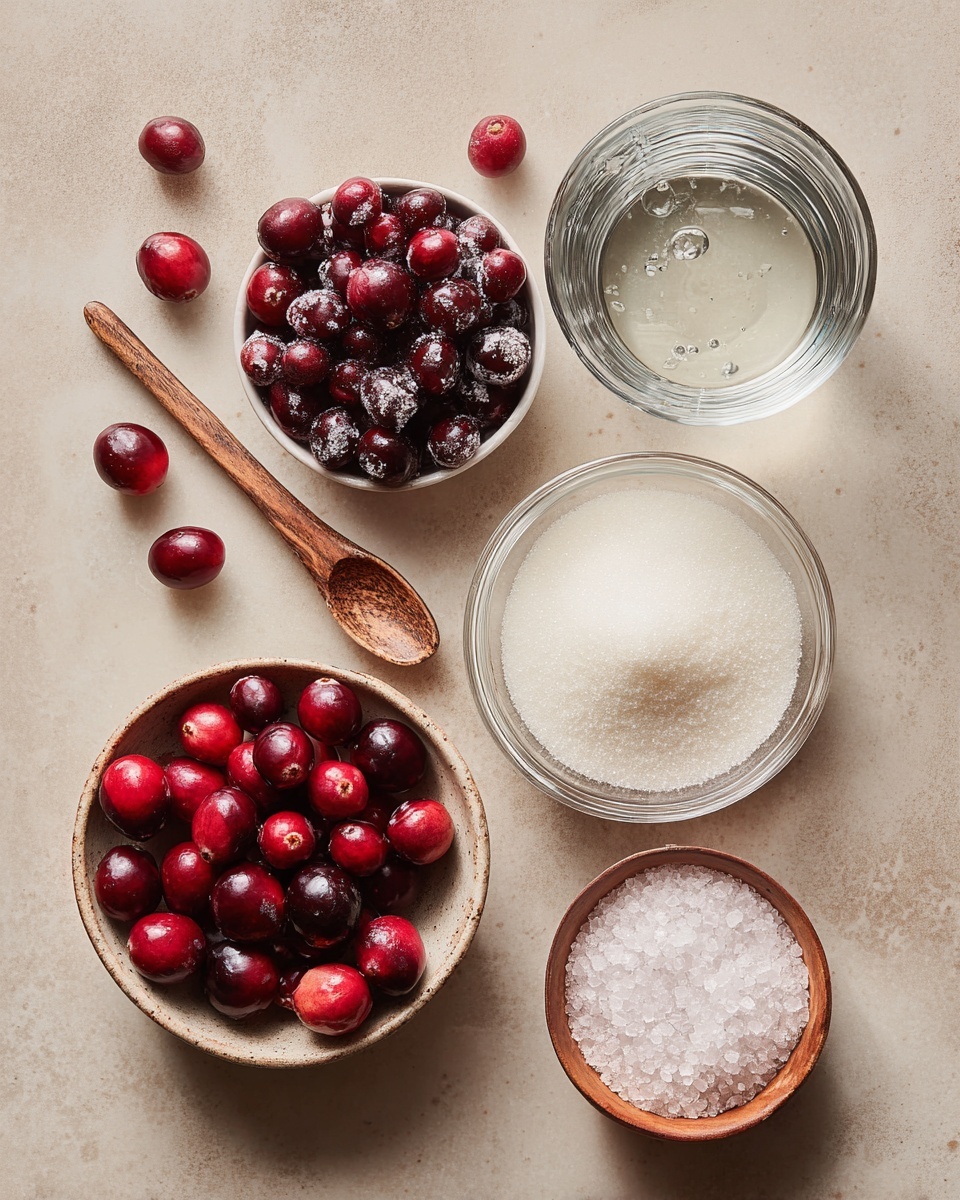 The image shows a close-up of many small, bright red cranberries covered with a light layer of sparkling sugar crystals, giving them a frosty look. Among the cranberries are fresh, green rosemary sprigs also covered in sugar, adding texture and color contrast. The cranberries and rosemary are arranged randomly on a white marbled surface, making the red and green colors stand out clearly. The sugar coating looks coarse and glittery, making the cranberries appear fresh and festive. photo taken with an iphone --ar 4:5 --v 7