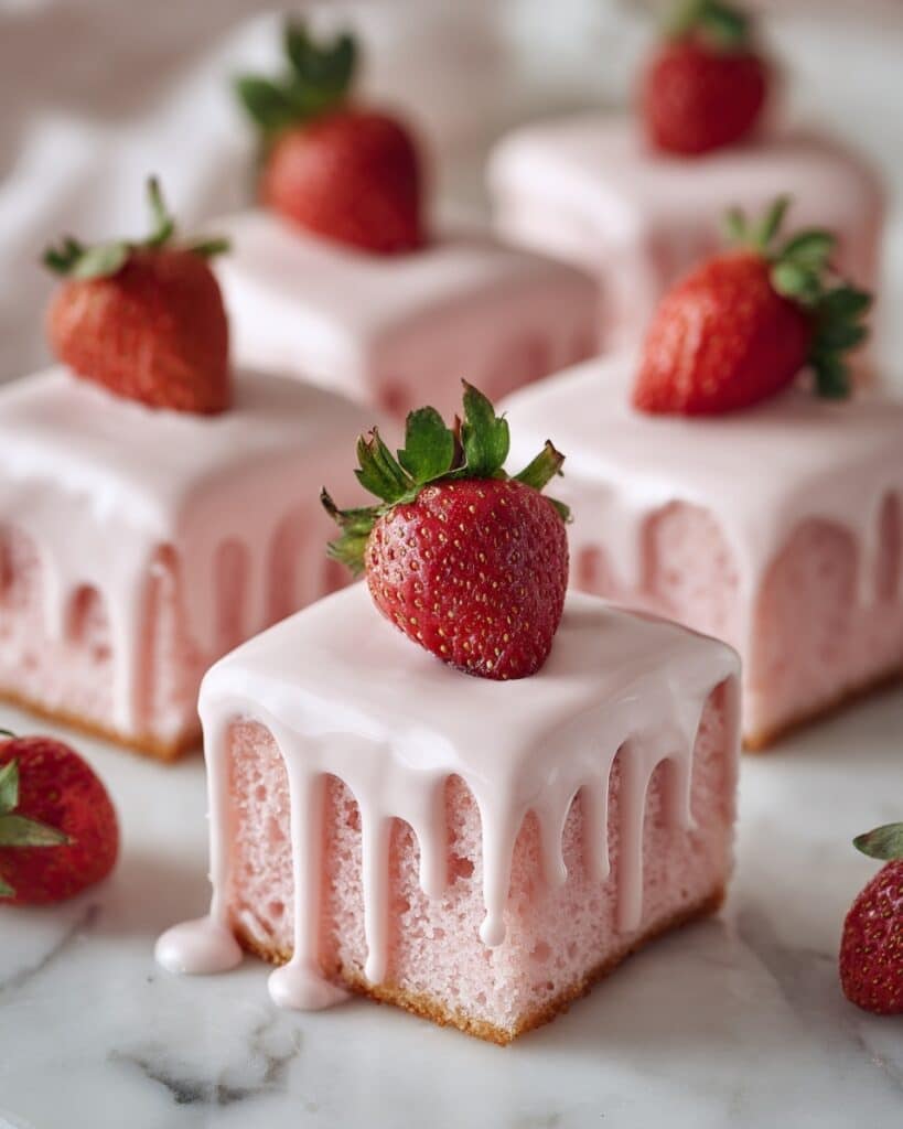 Strawberry Cake Mix Brownies with Strawberry Glaze Recipe