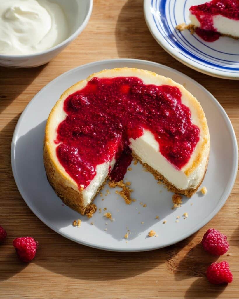 Cottage Cheese Cheesecake with Strawberry Topping Recipe