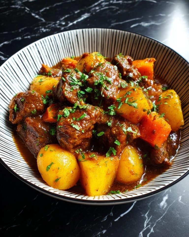 Slow Cooker Garlic Butter Beef with Potatoes Recipe