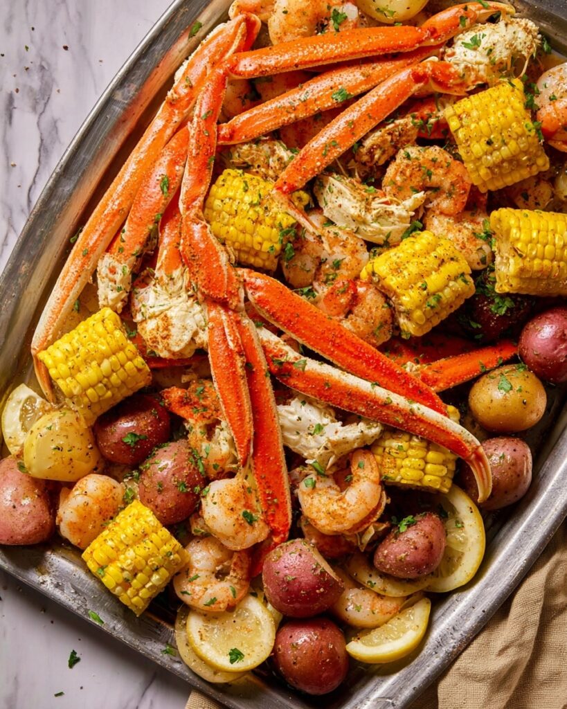 Cajun Seafood Boil with Garlic Butter Sauce Recipe