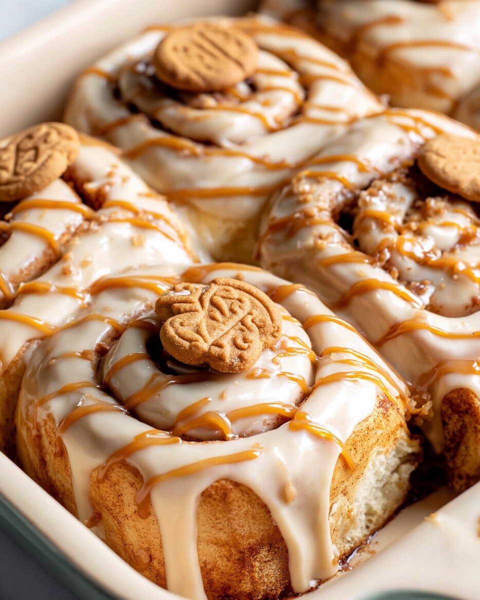 Fluffy Biscoff Cinnamon Rolls with Cookie Butter Cream Cheese Frosting Recipe