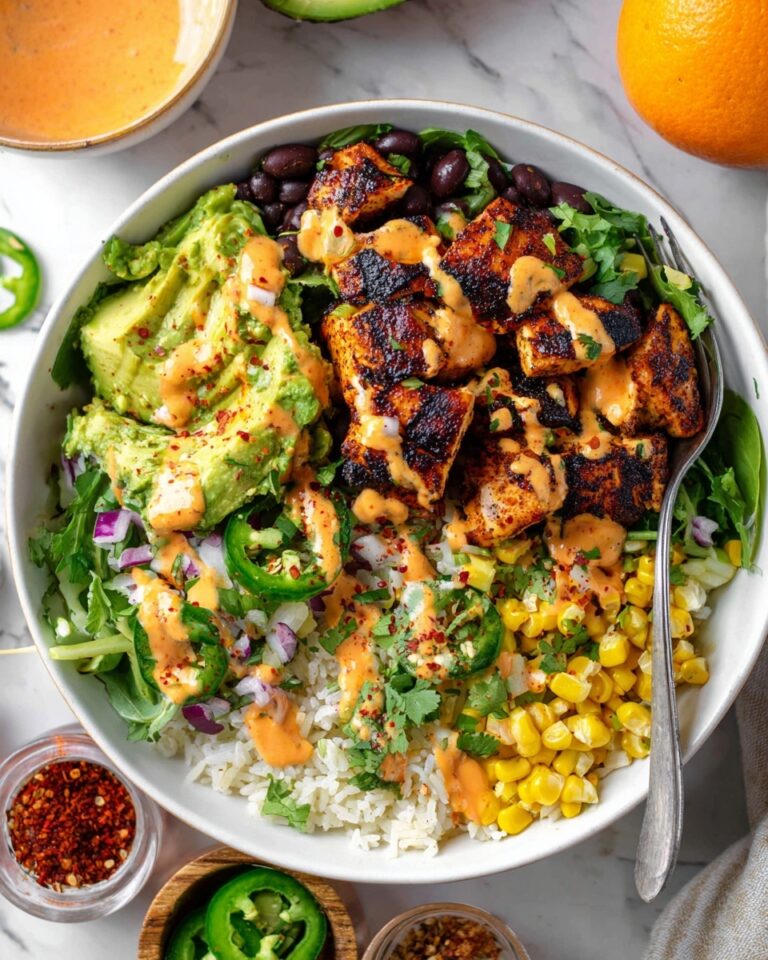 Cilantro Lime Chicken Bowls with Avocado Salsa and Chipotle Sauce Recipe